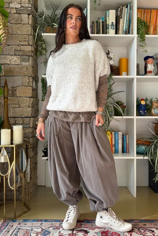 Big Softie Cap Sleeve Knit Top Calico Marl